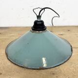 Industrial Petrol Enamel Factory Pendant Lamp, 1960s