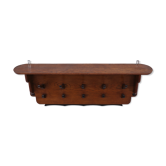 Art deco solid oak wall coatrack, Dutch, 1925