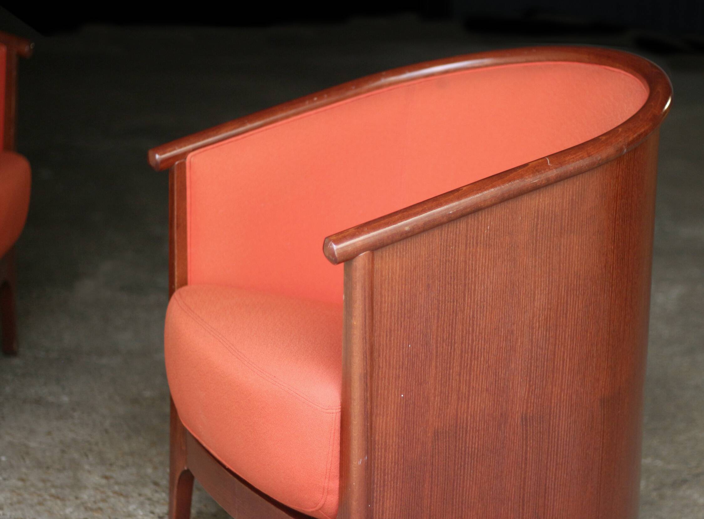 Magnificent pair of baumann armchairs, art deco style (1960s).