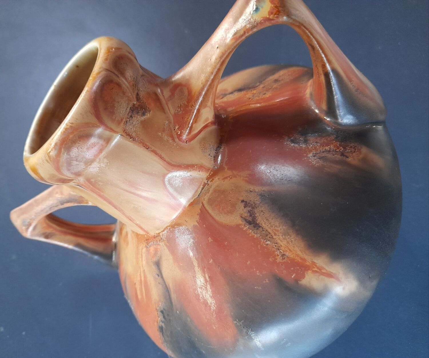 Art Deco stoneware vase signed