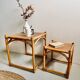 Tables gigognes bambou rotin osier - 1950/60