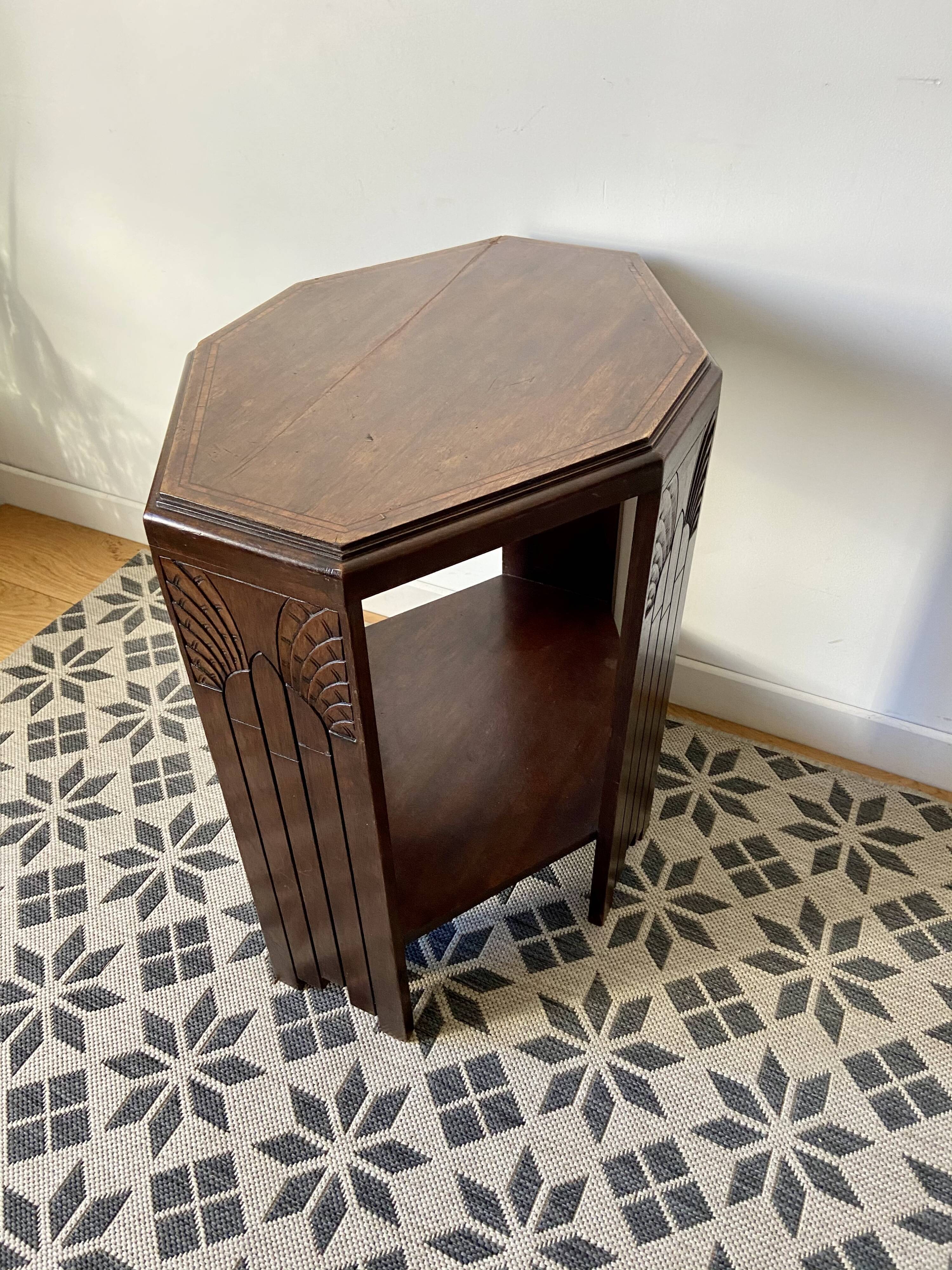 Art deco mahogany side table
