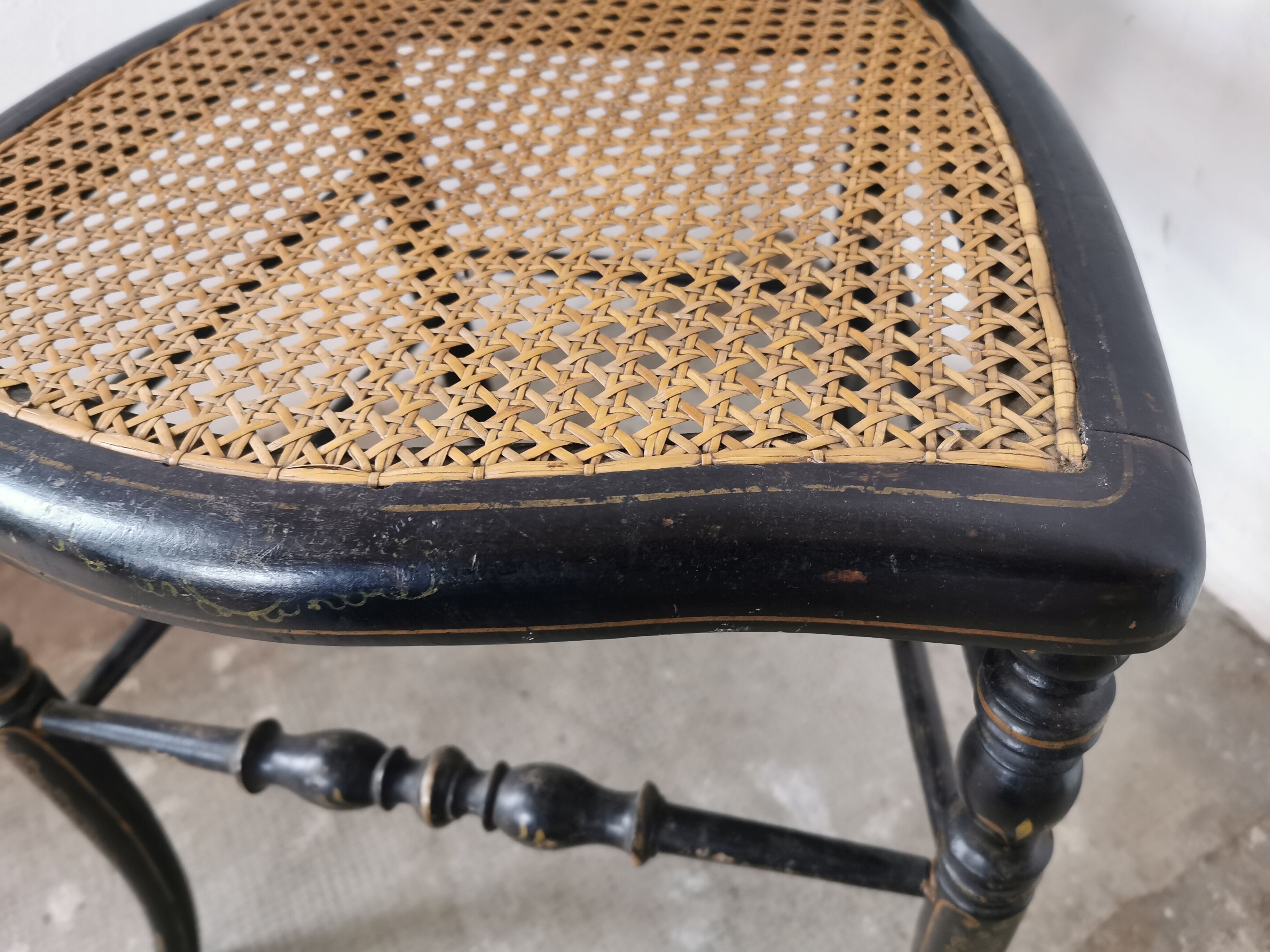 Black chair Napoleon III year, with gilding