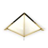 Lampe de table pyramidale en laiton doré, Christos, Italie 1970