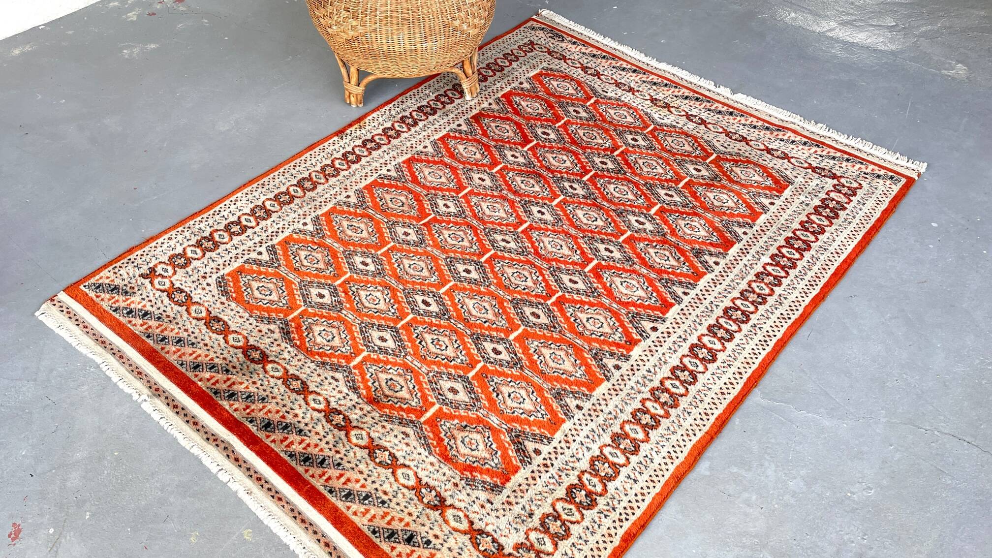 Vintage Red-Orange Persian Rug 172cm x 126cm