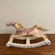 Hand-painted antique rocking horse – pastel nursery decor, heirloom toy