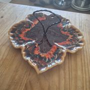 Vintage Vallauris ceramic plate - vine leaf