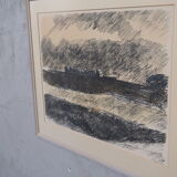 Original Lithograph by listed Swedish Artist Hugo Zuhr, Signed, 1960's