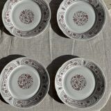 Set of 6 vintage dessert plates made in Poland with a plant motif.