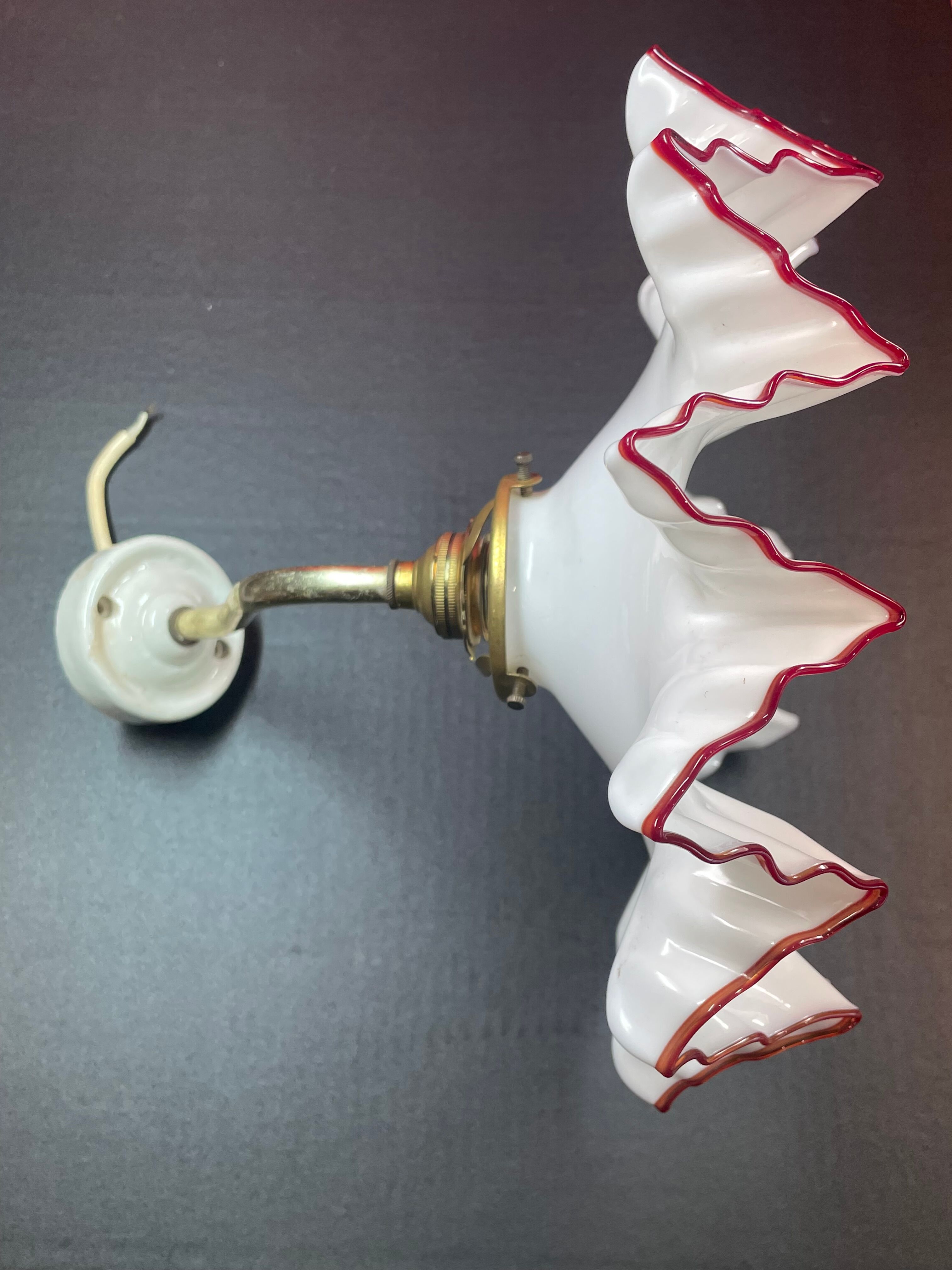 Old Suspension complete lampshade pleated glass wall lamp vintage ceiling lamp