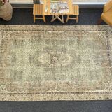Ivory Turkish Rug 6x9 Beige -Cream Vintage Rug For Living Room -Bedroom Rug -Beige Area Rug MOON.118
