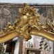 Napoleon III period fireplace mirror in gilded louis XV style wood