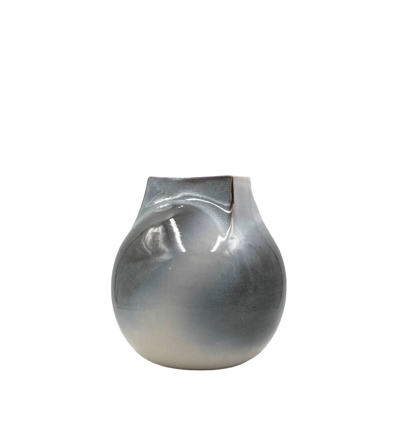 Mid-century Modern spherical gres vase, Franco Bucci Italy ca. 1970