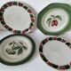Set of 4 vintage summer fruit dessert plates.