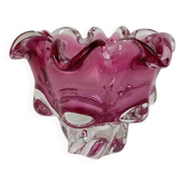 Grand vide poche ou vase verre Murano rose vintage