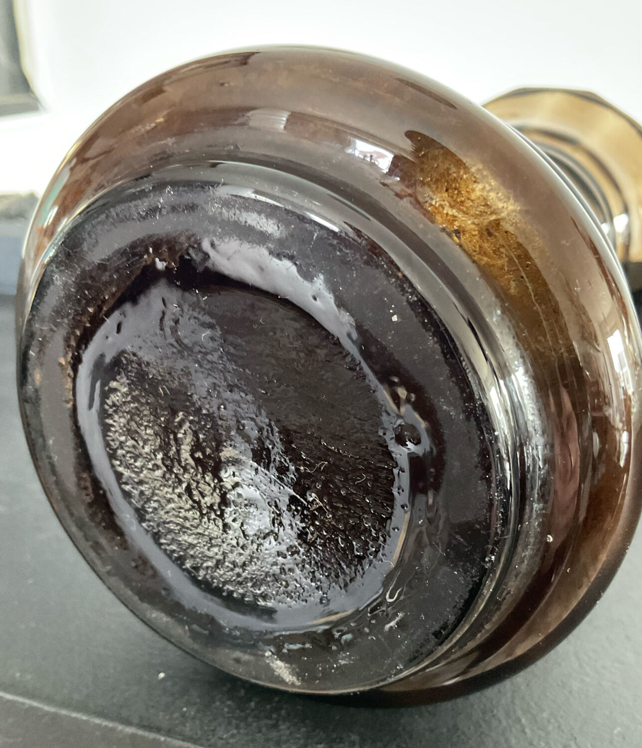 Vintage vase made of smoked glass paste