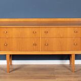 Retro Oak 1960s Homeworthy Chest Of Drawers TV Cabinet Sideboard