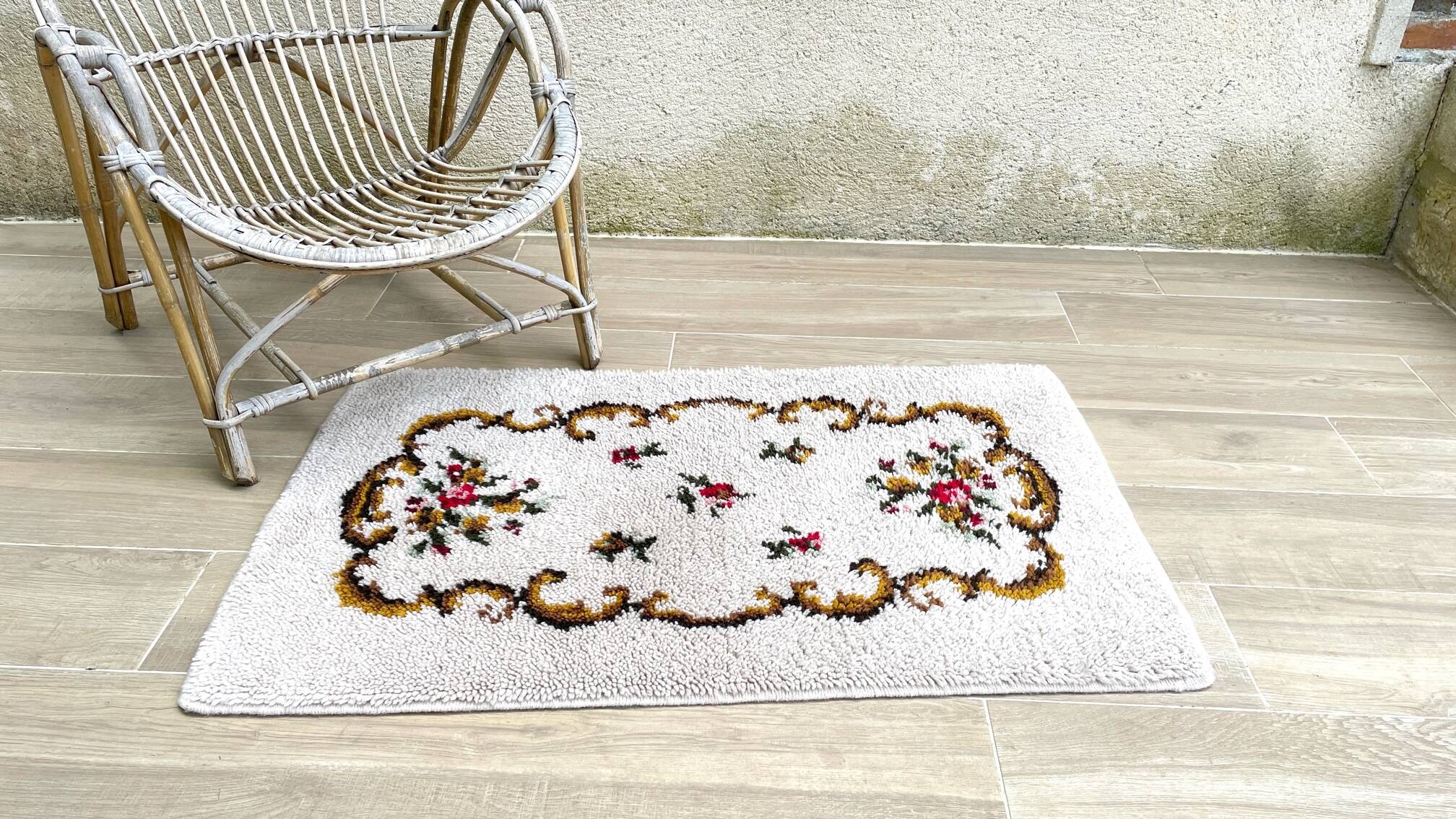 TAPIS Pure WOOL 1970s - 110 x 69cm