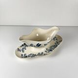 Longwy sauceboat, late 19th century "Ycho", blue ironstone