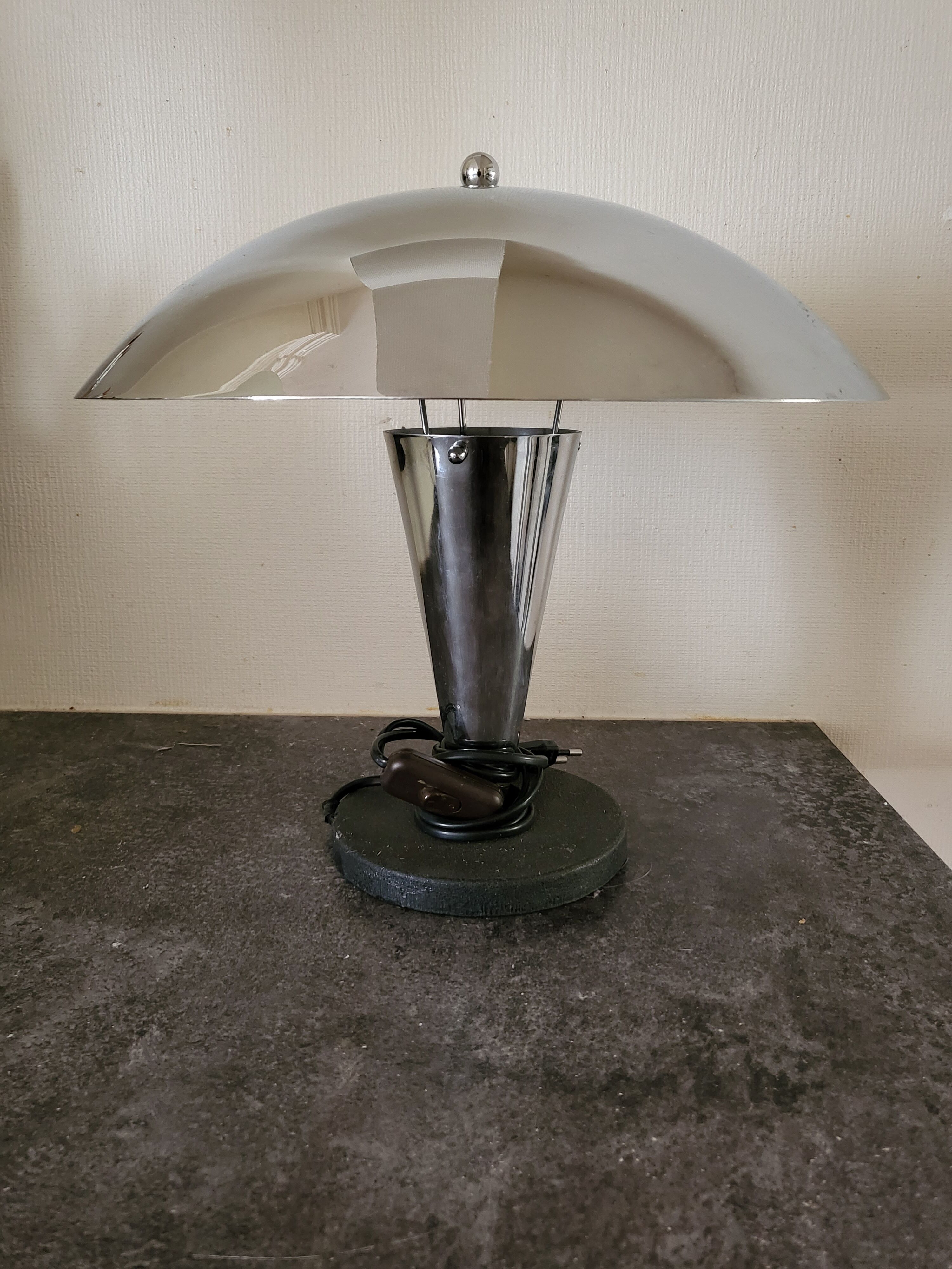 Chrome mushroom lamp 1970