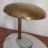 Italian Desk lamp  1950 brass and glass