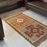 Kilim cotton and burlap carpet - 90cm x 160cm