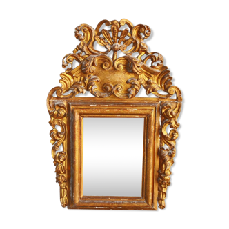 Mirror Louis XIV to time eighteenth wooden Golden 60x84cm