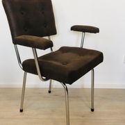 Chaise tubulaire tchèque marron de Belet, années 1970