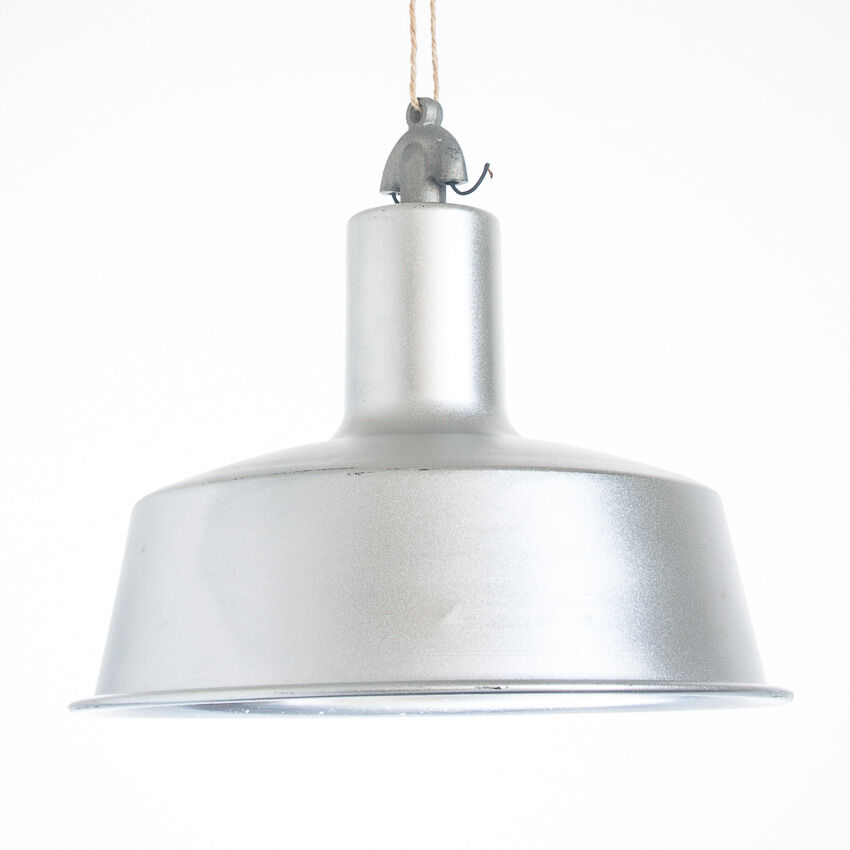 Vintage ceiling lamp industrial style aluminum. Spain 1970.