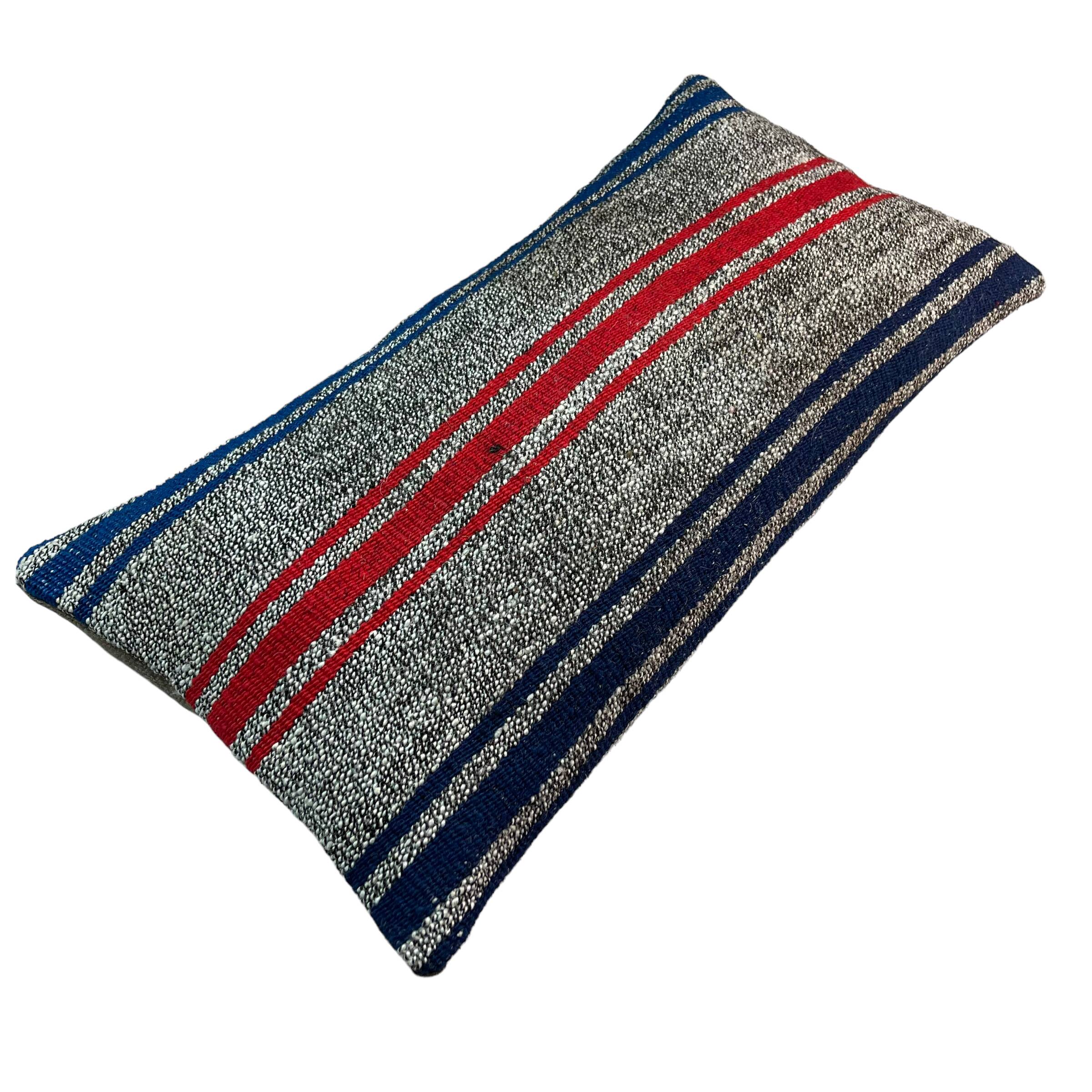 Vintage turkish kilim cushion cover , 30 x 60 cm