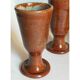 Five ancient potter's mazagrans in enamelled sandstone