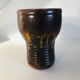 Vase torse marron métallisé en céramique