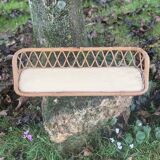 Antique rattan wall shelf