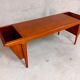 Scandinavian coffee table vintage 50s 60s in teak with magazine holders