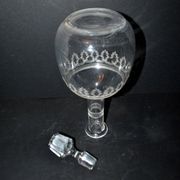 Antique carafe with guilloché spiral decoration – pantograph chemical engraving, circa 1900