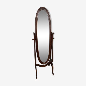 Miroir psyché inclinable en bois vintage