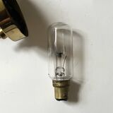 2 double wall lights in brass and white opaline glass, Arlus design 1950