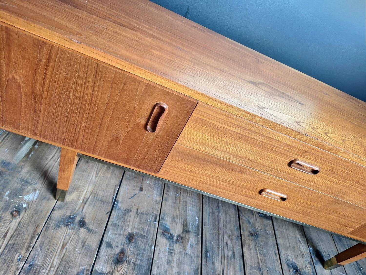 Vintage teak sideboard, Scandinavian design, antique TV cabinet