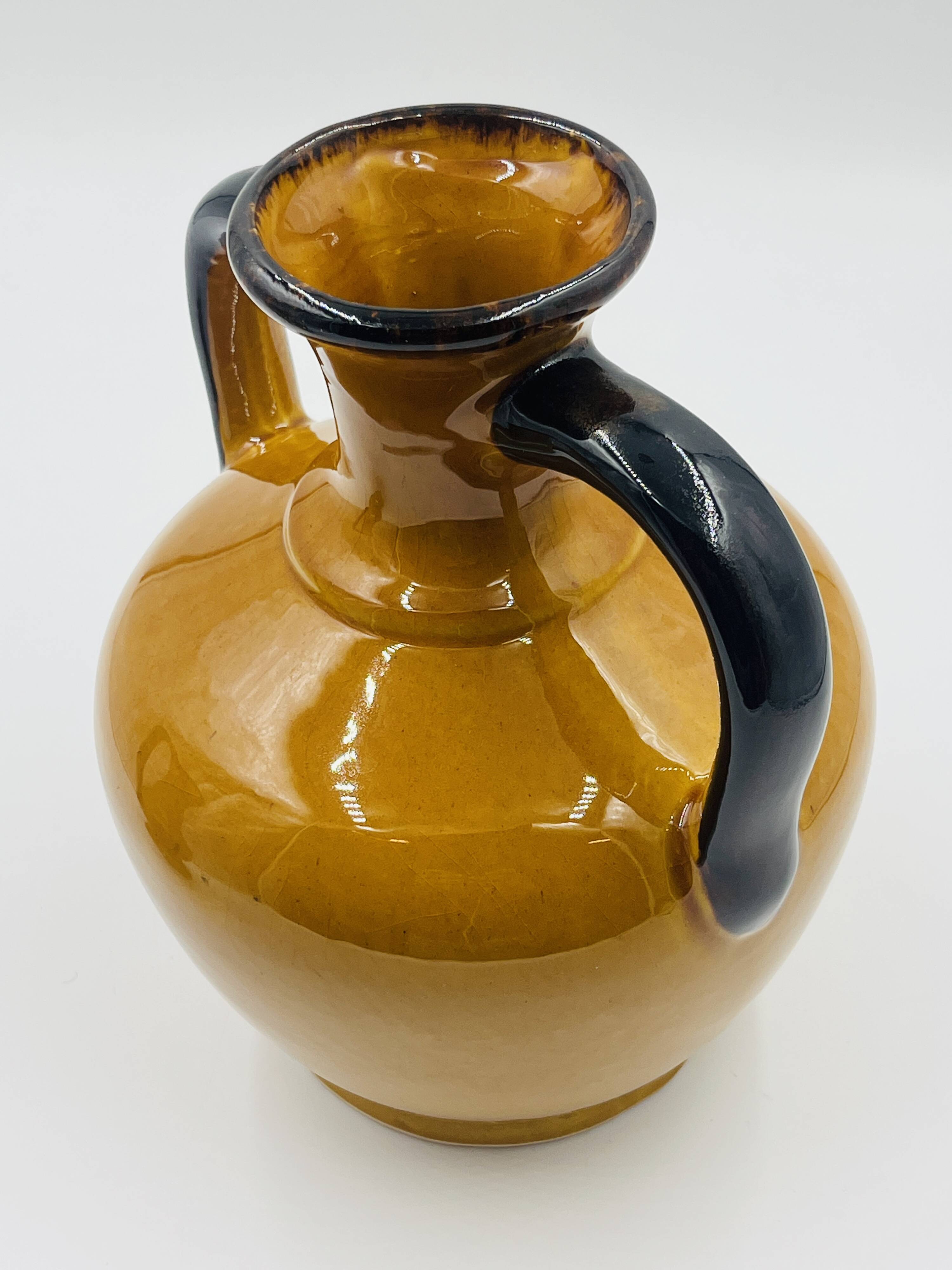 Duo de Vases Vintage Coulobres en Céramique Ocre