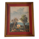 Vintage marine painting oil on canvas under glass VOLPI