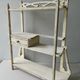 Art Nouveau wall shelf, wooden, cream patina