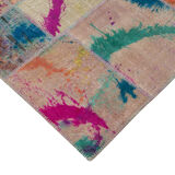 Handwoven Anatolian Contemporary 205 cm x 300 cm Multicolor Patchwork Carpet