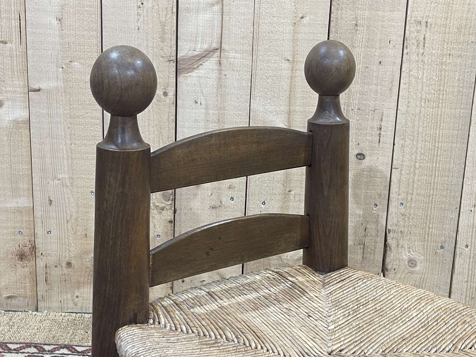 Low chair in elm and beech