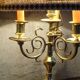 Copper candlesticks adapted as bedside lamps, the pair.