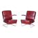 Czech Bauhaus Armchairs in Red Leather and Chrome by Arnošt Beck, 1930s, Set of 2