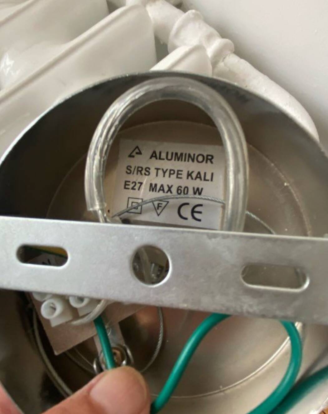 Vintage chrome metal pendant – 1970s design