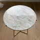 Round marble side table – Golden base – Elegant design