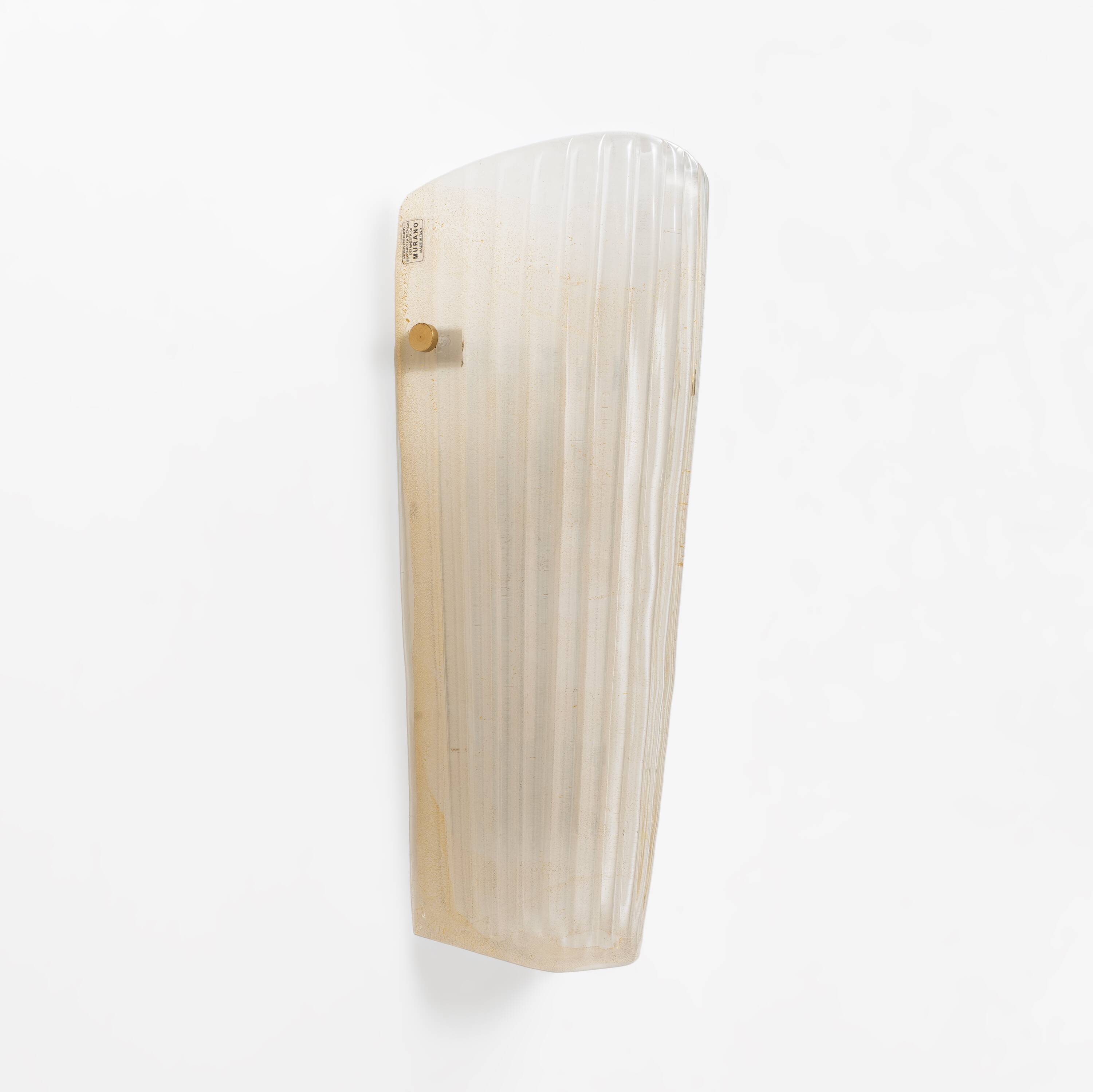 Pair of Murano Glass Sconces with Gold Dust Inclusions