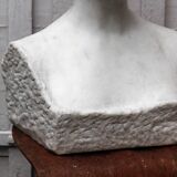 Important white marble bust, signed Léoni, 19th century