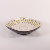 Geometric tracing ceramic vide-poche bowl, 1960s.